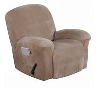 Housse De Protection en Velours Extensible for Fauteuil Inclinable avec Poche Rangement, for Siège Simple(B)