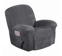 Housse De Protection en Velours Extensible for Fauteuil Inclinable avec Poche Rangement, for Siège Simple(D)