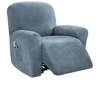 Housse De Protection en Velours Extensible for Fauteuil Inclinable avec Poche Rangement, for Siège Simple(H)