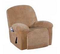 Housse De Protection en Velours Extensible for Fauteuil Inclinable avec Poche Rangement, for Siège Simple(E)