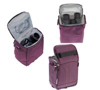 Housse de protection et sac de transport pour jumelles portables Navitech violet, compatible avec les jumelles Leica Compact 10 x 25 BR Ultravid