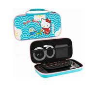 Housse de protection et transport console - Nintendo Switch 2 - Konixt Hello Kitty - Filet rangement accessoires - Motif thé - Bleu