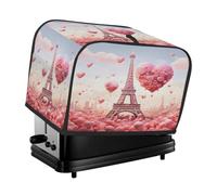 Housse de protection étanche pour grille-pain 4 tranches - Tour Eiffel romantique - Cœur d'amour - Protection contre la poussière et les traces de doigts