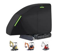 Housse de Protection étanche pour Mini Pelle en Tissu Oxford Robuste avec Fermeture éclair - Accessoires extérieurs pour Bobcat KU-BOTA Cat Yan-mar Takeuchi J-C-B Noir 140 x 45 x