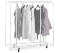 Housse de protection étanche pour porte-vêtements : sacs à vêtements translucides avec fermeture éclair, couverture transparente transparente pour porte-vêtements avec fermeture éclair (130 x 50 x 150