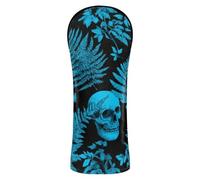 Housse de protection étanche style gothique avec motif tête de mort bleu fougère avec numéro pour conducteur, bois de parcours hybride