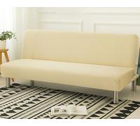 Housse de protection extensible, pour canapé pliable sans accoudoirs, protection lavable pour canapé 2/3 places, idéale pour le foyer avec animaux domestiques ou enfants, 14 options de couleur (beige