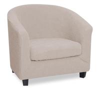 Housse de Protection Extensible pour Fauteuil Club, Lot de 2, en Jacquard, pour Salon, Bar, Hôtel, Kaki