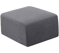 Housse de Protection Extensible pour Pouf, Carrée, pour Rangement, pour Canapé, Repose-Pieds, Antidérapante, avec Élastique en Bas, pour Chambre Et Salon (#3 L)