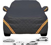 Housse De Protection Extérieure Anti-grêle pour Volkswagen Atlas 2017-2025， 5 Couches De Coton Épais Protection Hiver Anti-Neige Pluie UV Rayures Rangement Facile(Black)