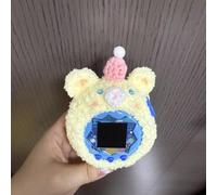 Housse de protection faite à la main en peluche conçue pour Tamagotchi Paradise protège l'appareil des rayures et offre un confort doux (cochon jaune)