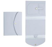 Housse de protection fine en cuir PU pour un usage quotidien, gris | Porte-cartes intégré, poche pour dossiers, design peu encombrant, léger et portable pour le travail et l'étude