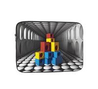 Housse de protection fine et légère pour ordinateur portable de 17" avec rendu 3D noir et blanc