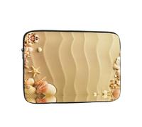 Housse de protection fine pour ordinateur portable de 10 pouces avec fermeture éclair et motif de coquillages, sable sur toute la surface