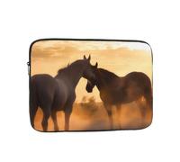 Housse de protection fine pour ordinateur portable de 17" - Motif chevaux amoureux