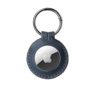 Housse de protection Fixed Real Leather Case pour Apple AirTag, bleu