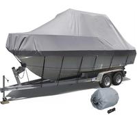 Housse de Protection for Grand Bateau remorquable, Tissu Oxford, Toit Rigide, imperméable, UV, Gris Housse de Protection(20-22FT)