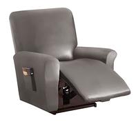 Housse De Protection Imperméable en Cuir Synthétique for Fauteuil Inclinable, avec Pochette Rangement, Lot 4(Taupe)