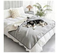 Housse de protection imperméable en polaire Sherpa douce et anti-pipi pour chiens et chats de petite, moyenne et grande taille, gris clair, 124,5 x 150 cm