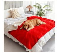 Housse de protection imperméable en polaire Sherpa douce et anti-pipi pour chiens et chats de petite, moyenne et grande taille, rouge, 76,2 x 99,1 cm