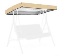 Housse de protection imperméable en tissu Oxford 420D pour balancelle de jardin 3 places avec volant décoratif - Pour mobilier de terrasse - Beige/marron/vert (beige) - 195 x 125 cm