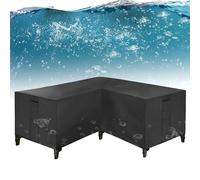 Housse de protection imperméable et durable pour meubles de terrasse en forme de L 192 x 260 x 82 cm en tissu Oxford robuste avec grille d'aération pour utilisation en extérieur