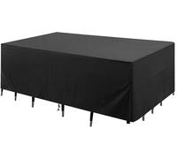 Housse De Protection Imperméable Et Résistante pour Mobilier De Jardin - Housse Rectangulaire Oxford 600, Coupe-Vent Et Résistante Aux UV, avec Boucles Et Black 180x100x100cm