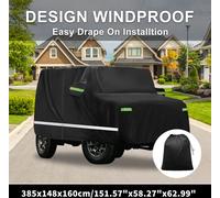 Housse De Protection Imperméable Extérieure Pour Suzuki Jimny Jb64W/Jb74W Avec Boucle Inférieure Coupe-Vent 151,57"X58,27"X62,99" Ton Argent Noir