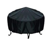 Housse de protection imperméable for foyer terrasse, barbecue, abri noir, jardin extérieur, cour, rond, housse for meubles Couvercle pour Foyer(148x60cm)