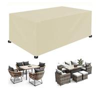Housse De Protection Imperméable For Meubles De Jardin, Canapés D'extérieur, Tissu Oxford Coupe-vent Avec Protection UV, For Meubles De Jardin Et De Balcon(Beige,250cm*190cm*85cm)