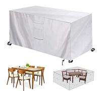 Housse de protection imperméable Oxford 420D pour meubles de jardin - Résistant aux UV - Pour table et chaise - Argenté - 270 x 180 x 89 cm (L x l x H)