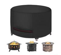 Housse de protection imperméable pour cheminée d'extérieur en tissu Oxford 210D rond avec sangle inférieure réglable pour barbecue (127 x 127 x 61 cm)