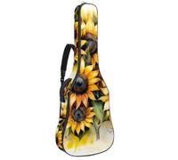 Housse de protection imperméable pour guitare acoustique classique et électrique, fruits d'été, orange avec fleurs, Multicolore 10., 42.9x16.9x4.7 in, Sac à dos décontracté