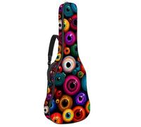 Housse de protection imperméable pour guitare acoustique classique et électrique, motif fleur de lys bleu marine sur fond vert sauge, Multicolore 10., 42.9x16.9x4.7 in, Sac à dos décontracté