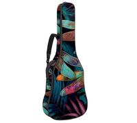 Housse de protection imperméable pour guitare électrique classique acoustique, libellules de forêt et feuilles de palmier, Multicolore 10., 42.9x16.9x4.7 in, Sac à dos décontracté