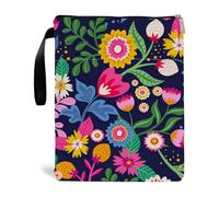 Housse de protection imperméable pour livres avec fermeture éclair Fleurs Feuilles Marguerites Sac pour livre de poche, Sac de rangement pour livres, papeterie et documents