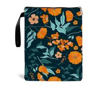 Housse de protection imperméable pour livres avec fermeture éclair Fleurs Feuilles Marguerites Sac pour livre de poche, Sac de rangement pour livres, papeterie et documents