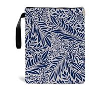 Housse de protection imperméable pour livres avec fermeture éclair Fleurs Feuilles Marguerites Sac pour livre de poche, Sac de rangement pour livres, papeterie et documents