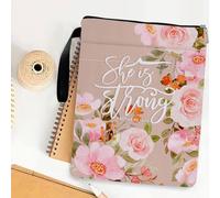 Housse de protection imperméable pour livres avec fermeture éclair Fleurs Sac pour livre de poche, Sac de rangement pour livres, papeterie et documents