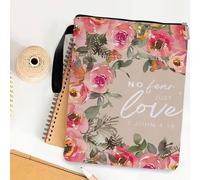 Housse de protection imperméable pour livres avec fermeture éclair Fleurs Sac pour livre de poche, Sac de rangement pour livres, papeterie et documents