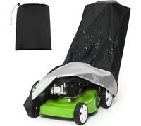 Housse de protection imperméable pour tondeuse à gazon, tissu polyester 210D, protection pour tondeuse de jardin, bâche de protection robuste pour toutes les saisons, extérieur/intérieur, noire (195 x