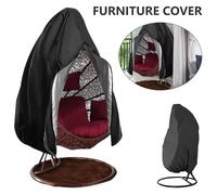 Housse de protection imperméable robuste pour fauteuil suspendu de patio, simple ou double place, pour balançoire cocon, protège-poussière de jardin Black