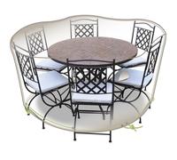 Jardiline Housse de protection Cover One pour table ronde + 6 chaises Ø 160 cm Multicolore