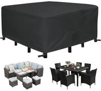 Housse De Protection Jardin Meubles Dextérieur Imperméable Résistante À Lhiver 600D Oxford Anti-Déchirure Anti-UV Pour Table De Terrasse Et Meubles De Jardin Avec Sangles Et Cordon(320x260x70cm/LxBxH)