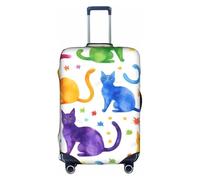 Housse de protection lavable avec fermeture éclair dissimulée Motif papillons et chats, blanc, L