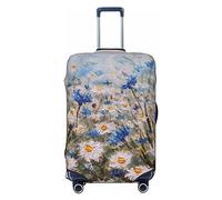 Housse de protection lavable avec fermeture éclair et boucle Motif alpagas amoureux dans la prairie 61 cm, Bleuets et marguerites, M