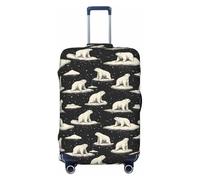 Housse de protection lavable pour bagages de 45,7 à 81,3 cm, motif ours du pôle nord blanc, noir, haute élasticité, noir, Medium
