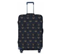 Housse de protection lavable pour bagages de voyage avec motif yeux dorés de lion, 45,7 à 81,3 cm, haute élasticité, Noir , L
