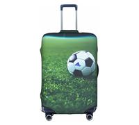 Housse de protection lavable pour bagages de voyage Motif ballon de football sur herbe Imprimé abstrait coloré, blanc, Small