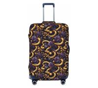 Housse de protection lavable pour bagages de voyage motif serpent doré rose violet 45,7 à 81,3 cm haute élasticité, Noir , M